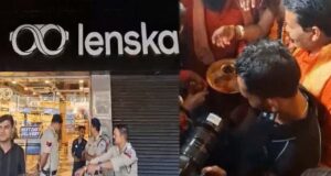 लेंसकार्ट शोरूम पर बजरंग दल का विरोध प्रदर्शन, भोपाल और छिंदवाड़ा में कर्मचारियों को तिलक और कलावा बांधने की घटना