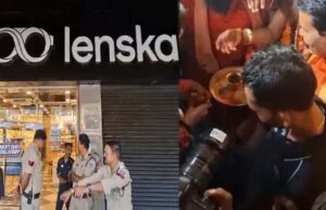 लेंसकार्ट शोरूम पर बजरंग दल का विरोध प्रदर्शन, भोपाल और छिंदवाड़ा में कर्मचारियों को तिलक और कलावा बांधने की घटना