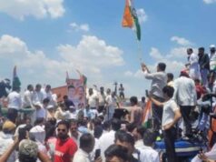 चिलचिलाती धूप में फंसे लोग, कांग्रेस के प्रदर्शन से आमजन परेशान