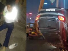 कार से आरक्षक को रौंदने का प्रयास नाकाम: चेकिंग के बीच दो आरोपी गिरफ्तार
